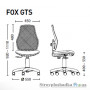 Детское кресло Nowy Styl Fox GTS ОН/3, 45х39х92-110 см, эргономическая спинка, подьемно-поворотный, ZT-05, синий